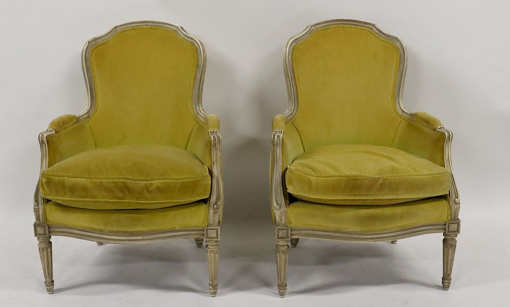 Appraisal: Pr Of Louis XV Style Upholstered Chairs Nice quality and