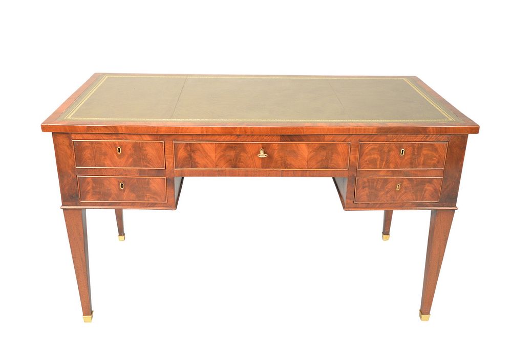 Appraisal: Louis XVI Mahogany Bureau Plat Desk with four drawers and