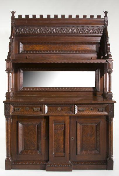 Appraisal: American Baroque Style Sideboard late th century mahogany and burled