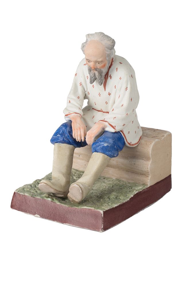 Appraisal: A RUSSIAN PORCELAIN FIGURE OF AN OLD MAN ON A