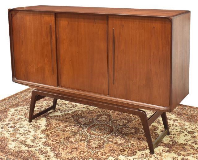 Appraisal: Danish mid-century modern teak sideboard c s rectangular case fitted