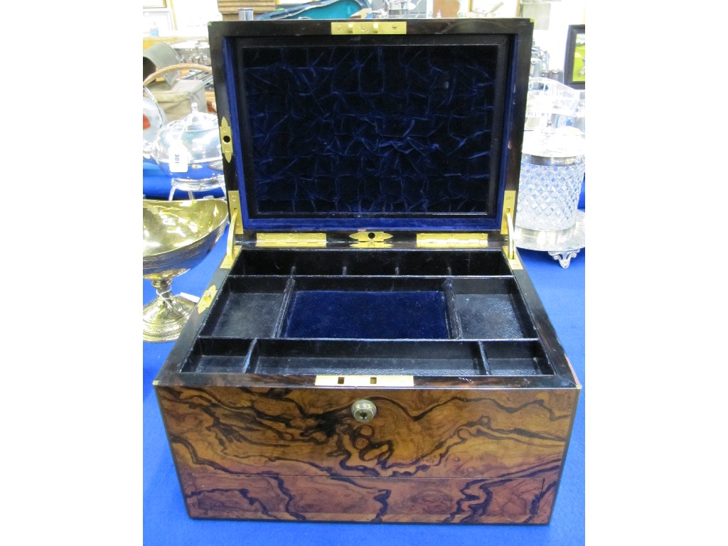 Appraisal: Fruit wood jewellery box with gilt metal sprung clip hinges