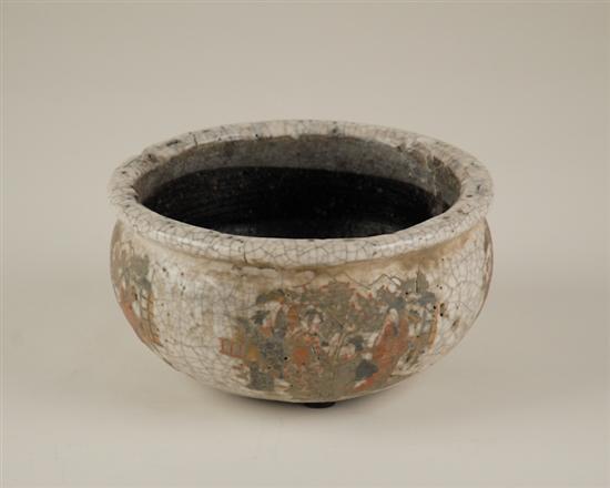 Appraisal: An Early Japanese Pottery Bowl with cracqueleur to the glaze