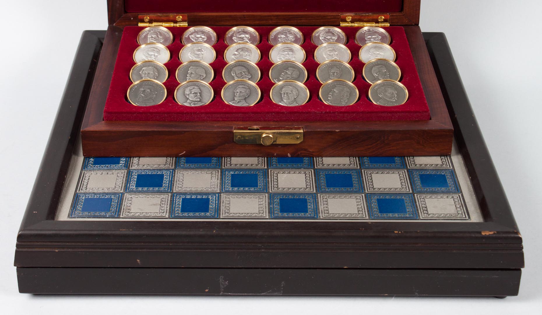 Appraisal: Franklin Mint Civil War checker chess sets chess set in