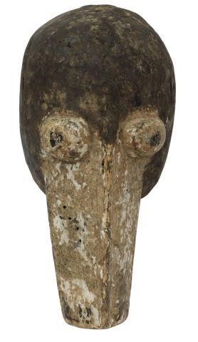 Appraisal: Central African carved wood animal mask with protruding eyes elongated