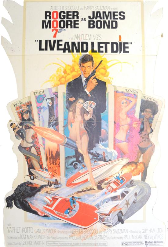 Appraisal: Live and Let Die lobby standee folded cardboard standup missing