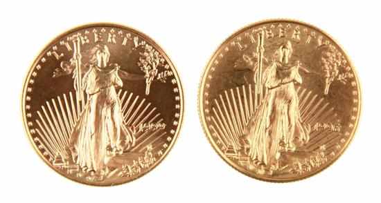 Appraisal: US and American Eagle gold coins obverse with Walking Liberty