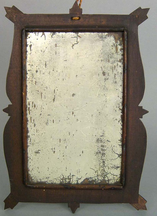 Appraisal: Mahogany mirror early th c with scalloped frame l w