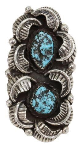 Appraisal: Southwest silver content unknown and turquoise ring hallmarked T under