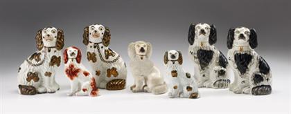 Appraisal: Seven Staffordshire spaniels th century Two large pair and three