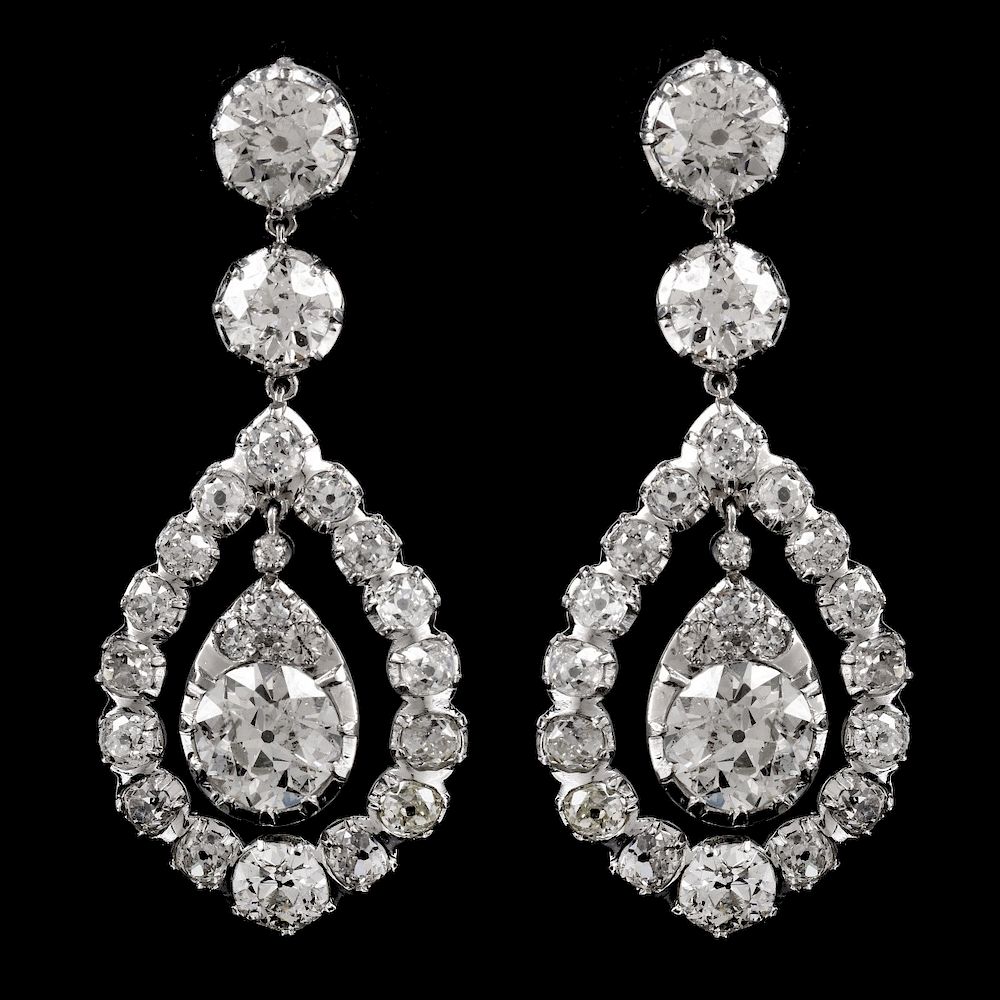 Appraisal: Art Deco ct TW Diamond Earrings Important Art Deco Approx