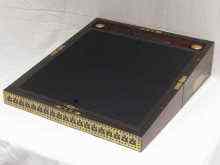 Appraisal: A large Victorian rosewood writing slope bound with deep brass