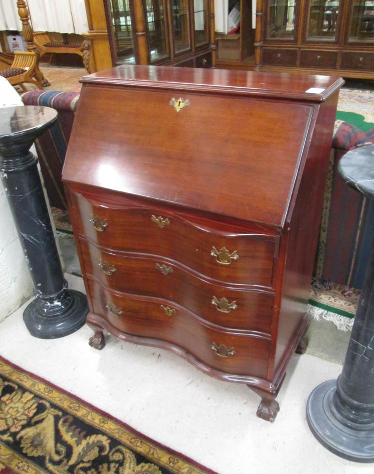 Appraisal: CHIPPENDALE STYLE MAHOGANY SECRETARY Jasper Cabinet Co Jasper Indiana mid-