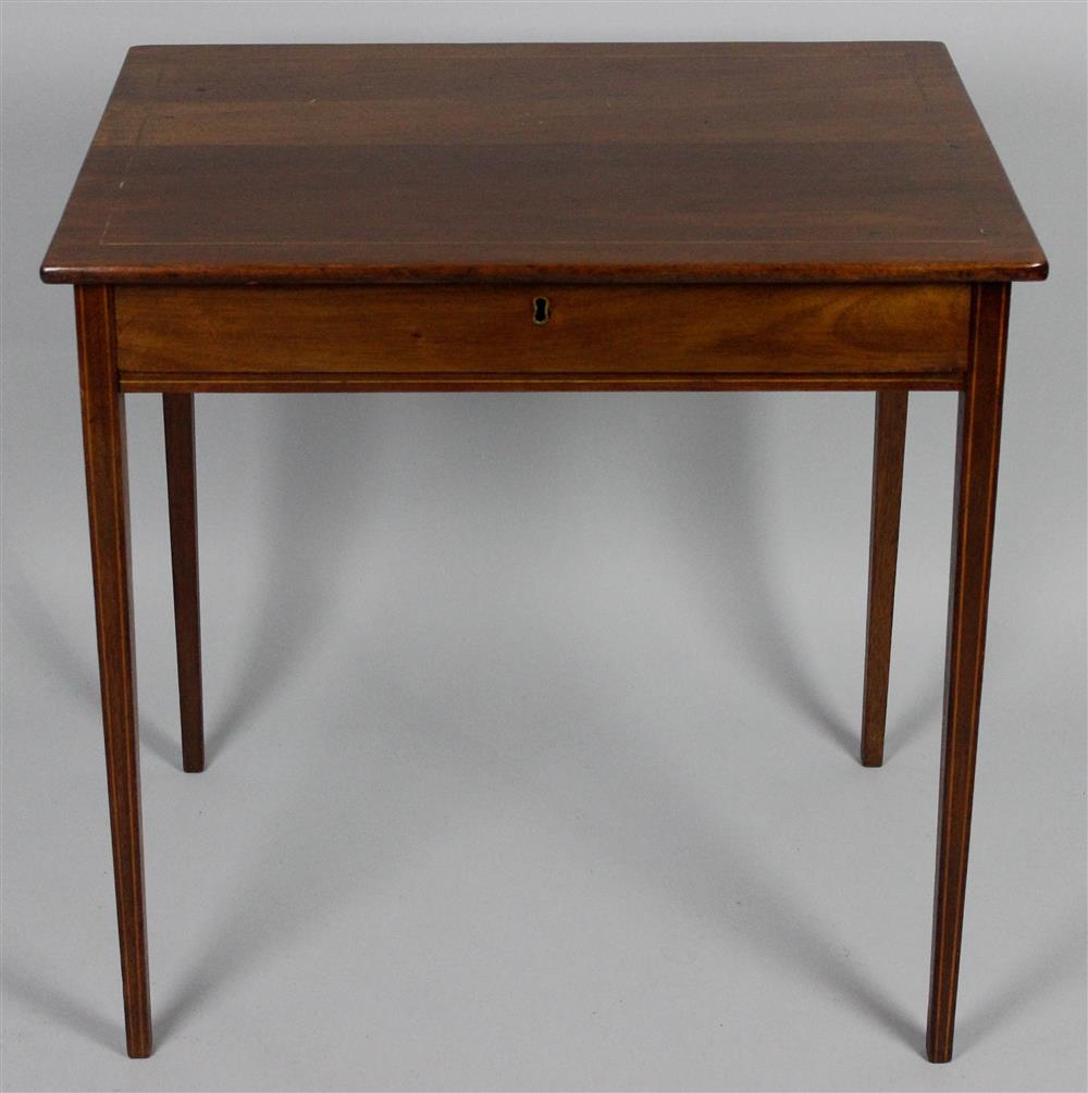 Appraisal: HEPPLEWHITE STYLE INLAID MAHOGANY WRITING TABLE having a rectangular top