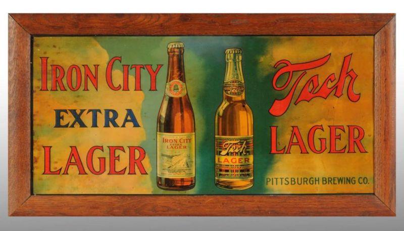 Appraisal: Iron City Tech Tin Beer Sign Description s to s