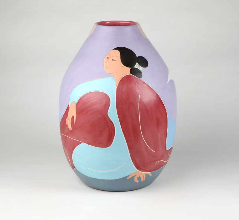 Appraisal: A Native American R C Gorman pottery vase 'Maria del