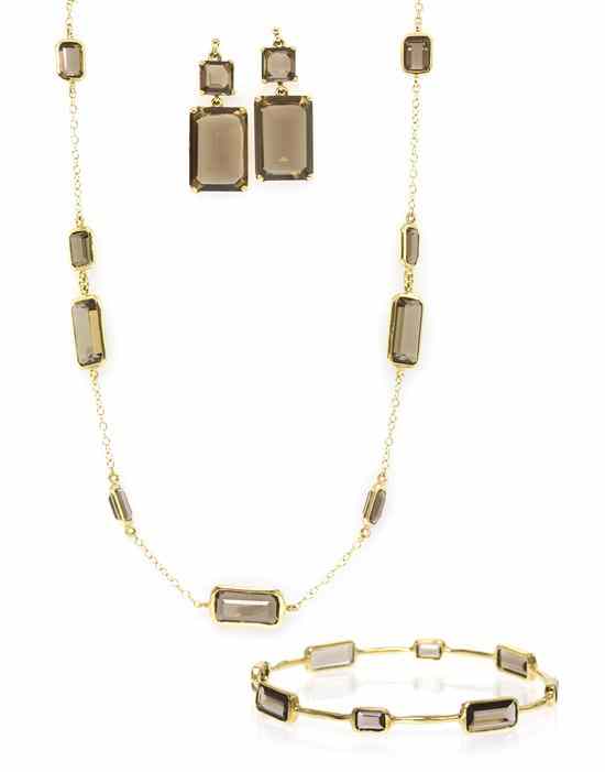 Appraisal: An Karat Yellow Gold Smoky Quartz Parure Ippolita consisting of