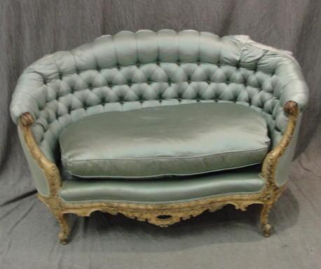 Appraisal: Louis XV Style Down-Filled Upholstered Loveseat From a prominent New