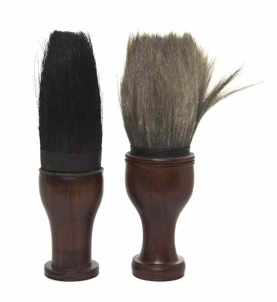 Appraisal: A Group of Two Hardwood Calligraphy Brushes one of turned