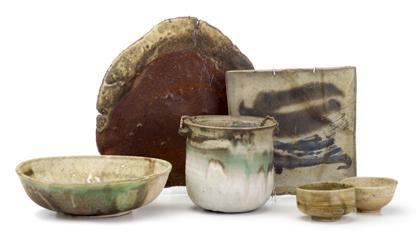 Appraisal: Six pieces of glazed earthenwareattributed to toshiko takaezu b