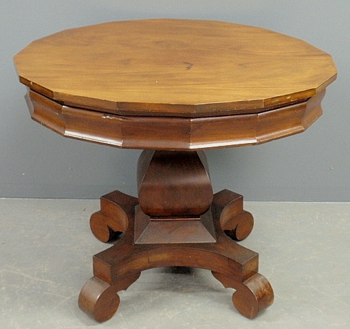 Appraisal: - New York Empire mahogany classical form center hall table