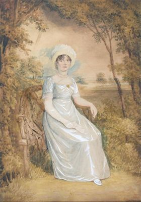 Appraisal: English School c Portrait of a lady full length in