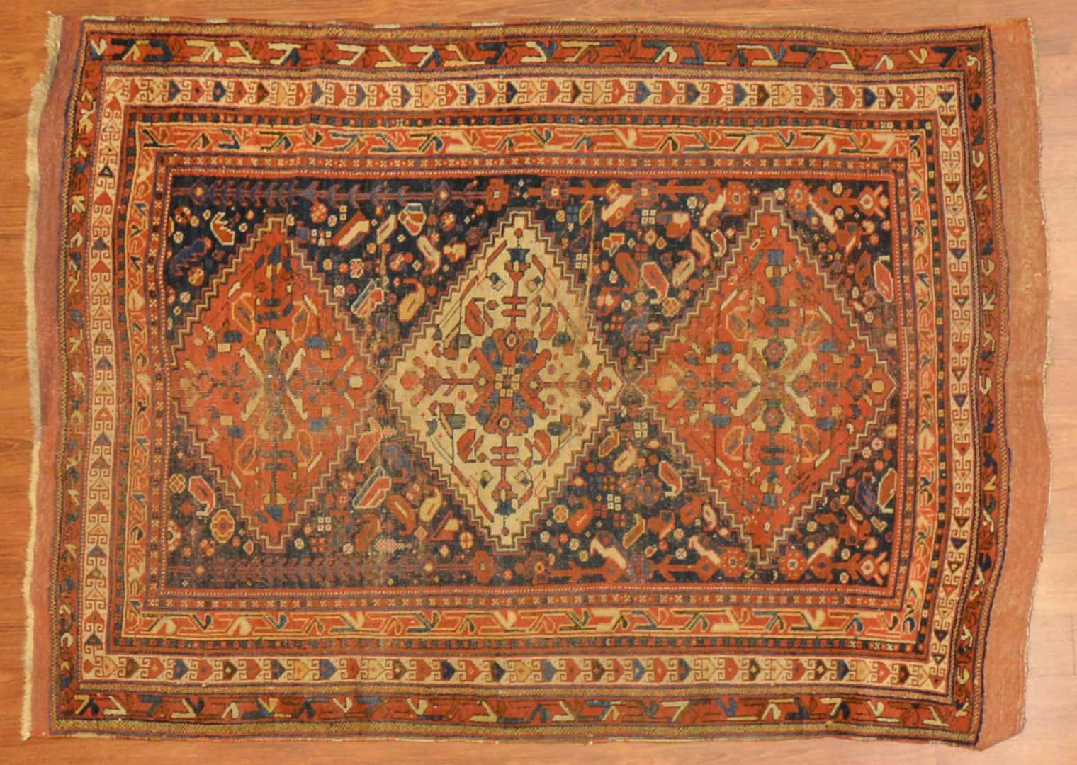 Appraisal: Antique Afshar rug approx x Persia circa Condition Worn