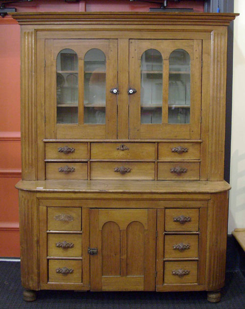 Appraisal: Victorian walnut kitchen cupboard h x l