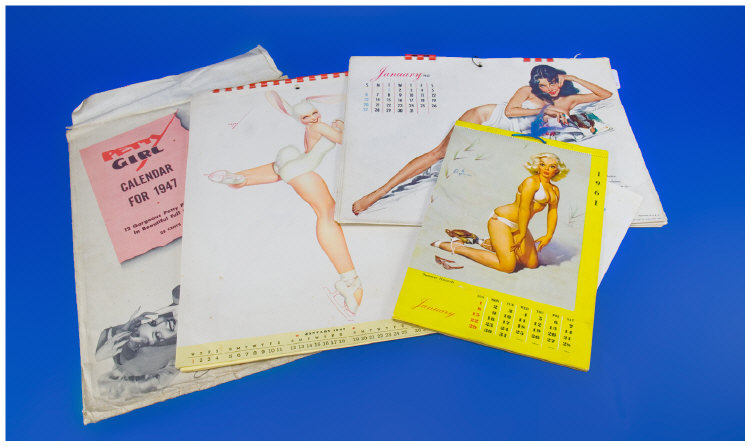 Appraisal: Three Vintage Glamour Calenders by Elvgren by Esquire and in