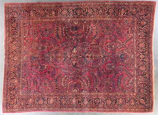 Appraisal: Antique Sarouk rug Persia circa x Estimate - Slight wear