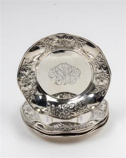 Appraisal: A Set of Six American Silver Bread Plates Likely Adelphi