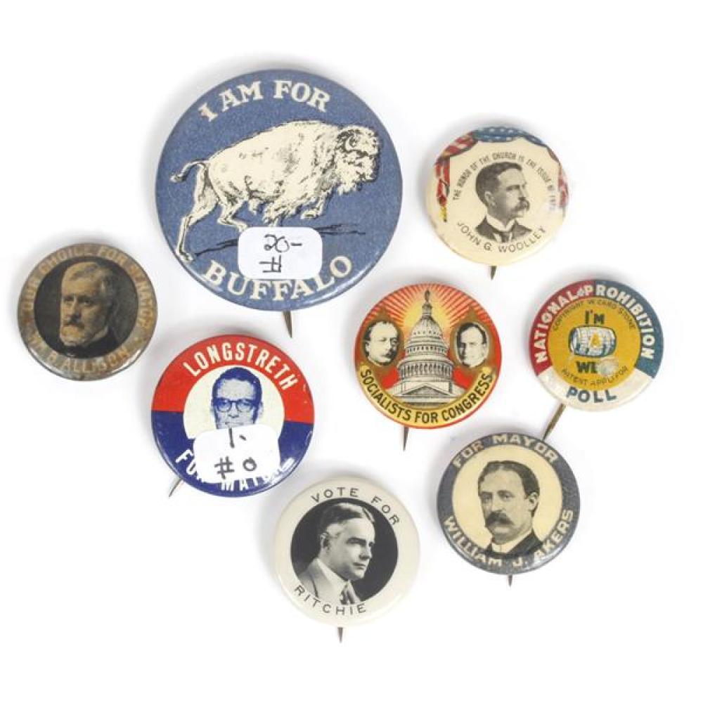 Appraisal: GROUP OF POLITICAL BUTTONS INCLUDING VOTE FOR RITCHIE ALBERT RITCHIE