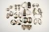 Appraisal: EARRING LOT - Twelve pair of silver earrings various sizes