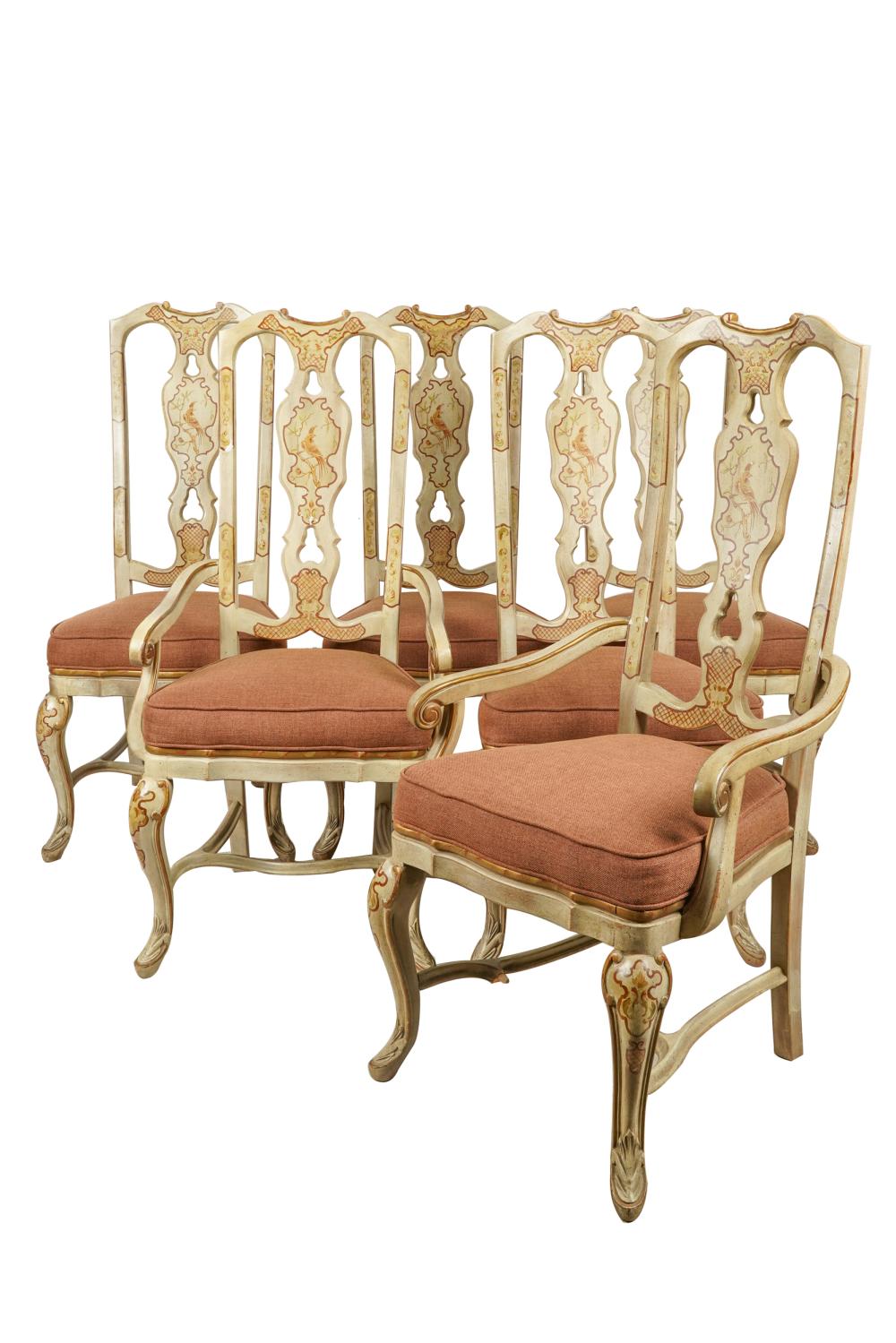 Appraisal: EIGHT HERITAGE VENETIAN ROCOCO STYLE DINING CHAIRSwith manufacturer's label with