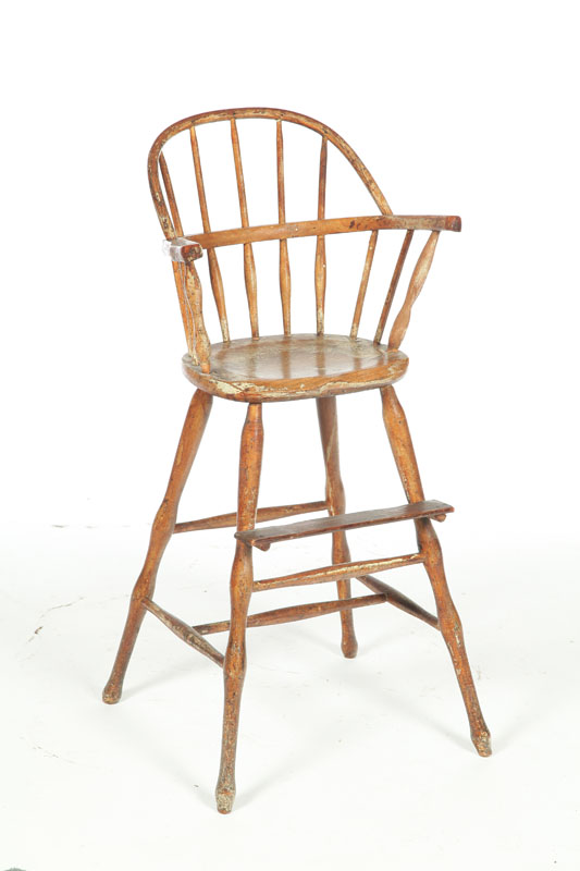 Appraisal: CHILD'S SACK-BACK WINDSOR HIGH CHAIR New England late th-early th