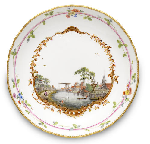 Appraisal: A Meissen plate related to the Stadholder Service circa Painted