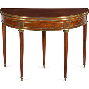 Appraisal: A Louis XVI Gilt Metal Mounted Mahogany Flip-Top Table Circa