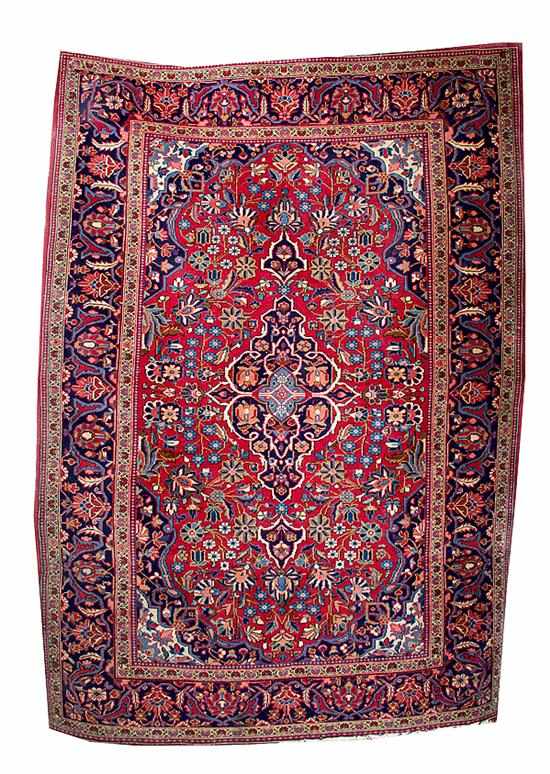 Appraisal: Antique Persian Kashan carpet circa ' '' x ' ''