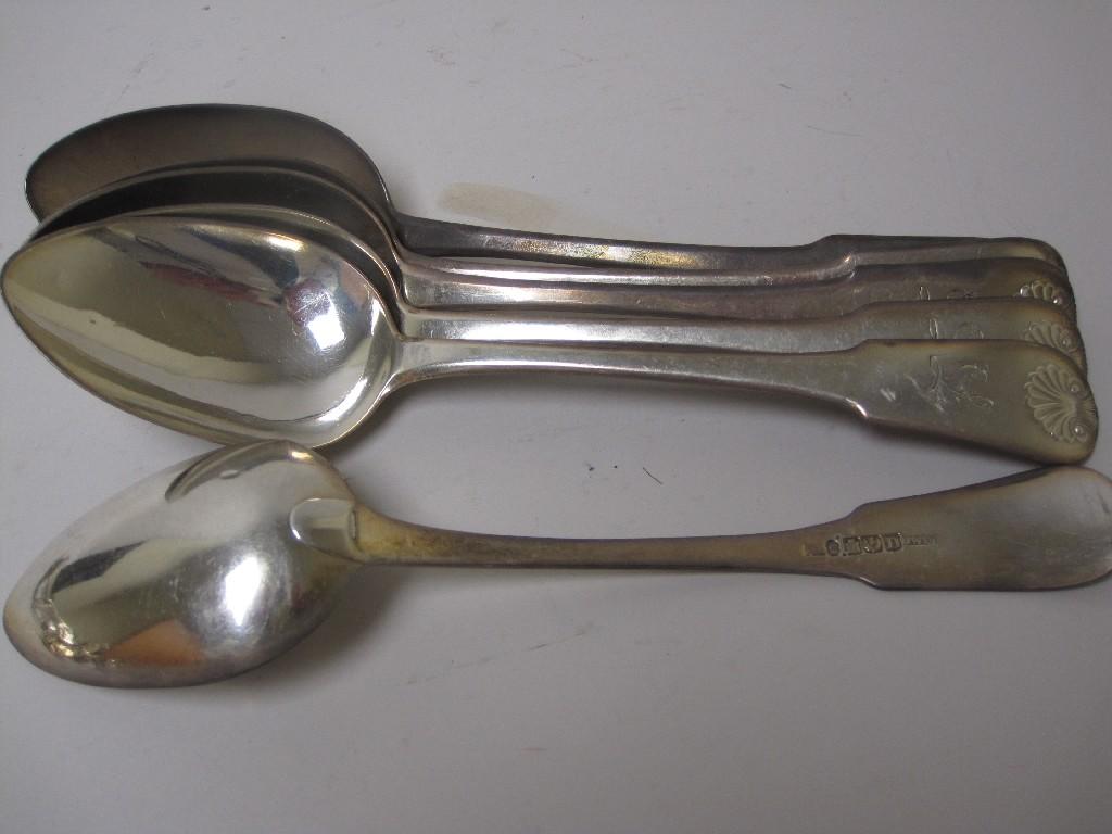 Appraisal: Six George III Scottish Table Spoons fiddle and shell pattern