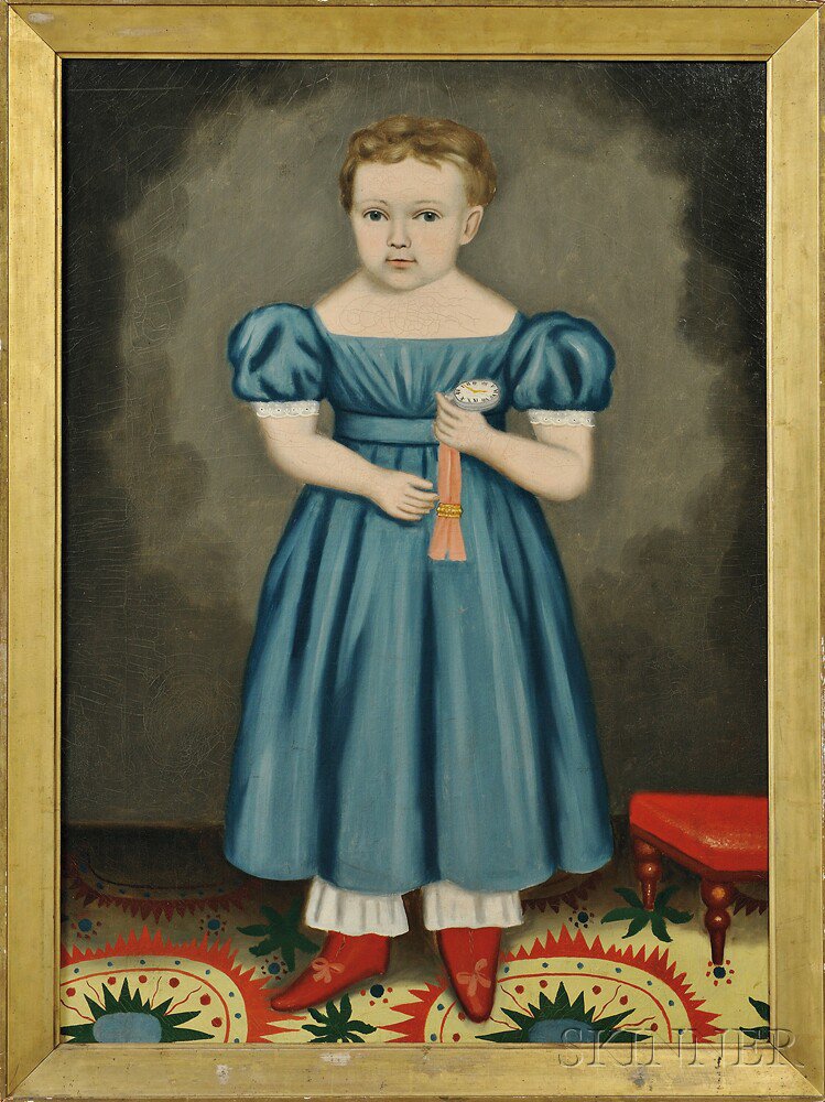 Appraisal: Erastus Salisbury Field American - Portrait of a Blond-haired Child