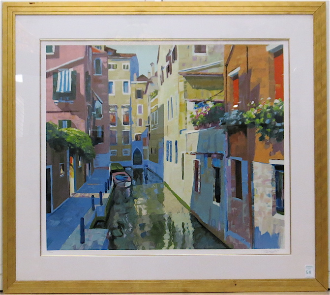 Appraisal: HOWARD BEHRENS SERIGRAPH American born Venice Image measures x pencil