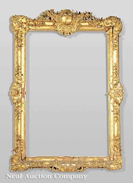 Appraisal: A Monumental Louis XVI Carved and Giltwood Frame in the