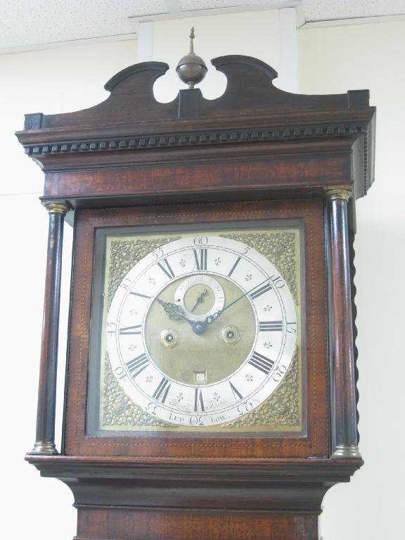 Appraisal: A Longcase Clock with square brass dial subsidiary seconds dial