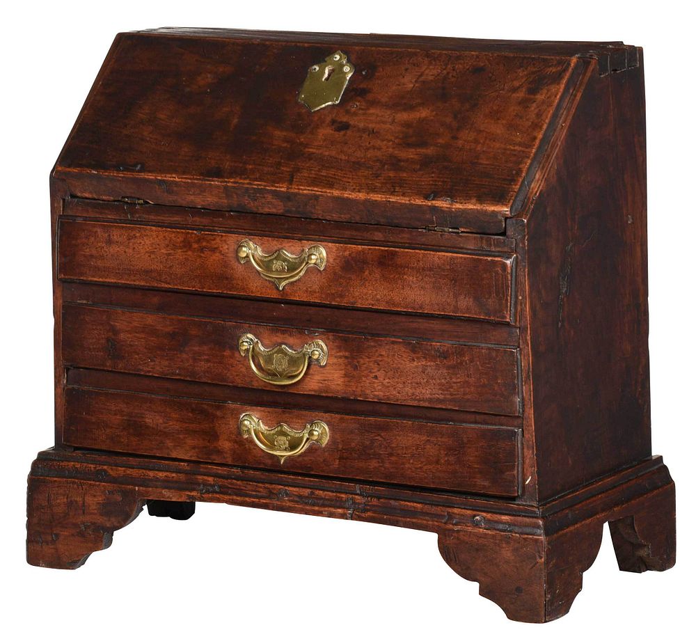 Appraisal: Rare Pennsylvania Queen Anne Miniature Desk attributed to Chester County