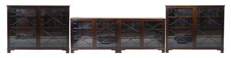 Appraisal: A large th century mahogany stepped bookcase with astragal glazed