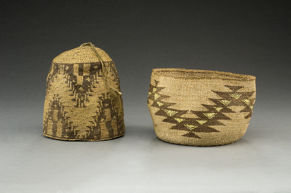 Appraisal: TWO NORTH AMERICAN INDIAN TWINED BASKETS CASCADES PLATEAU The first