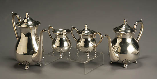 Appraisal: Japanese Rococo Style Sterling Four-Piece Coffee and Tea Service Post