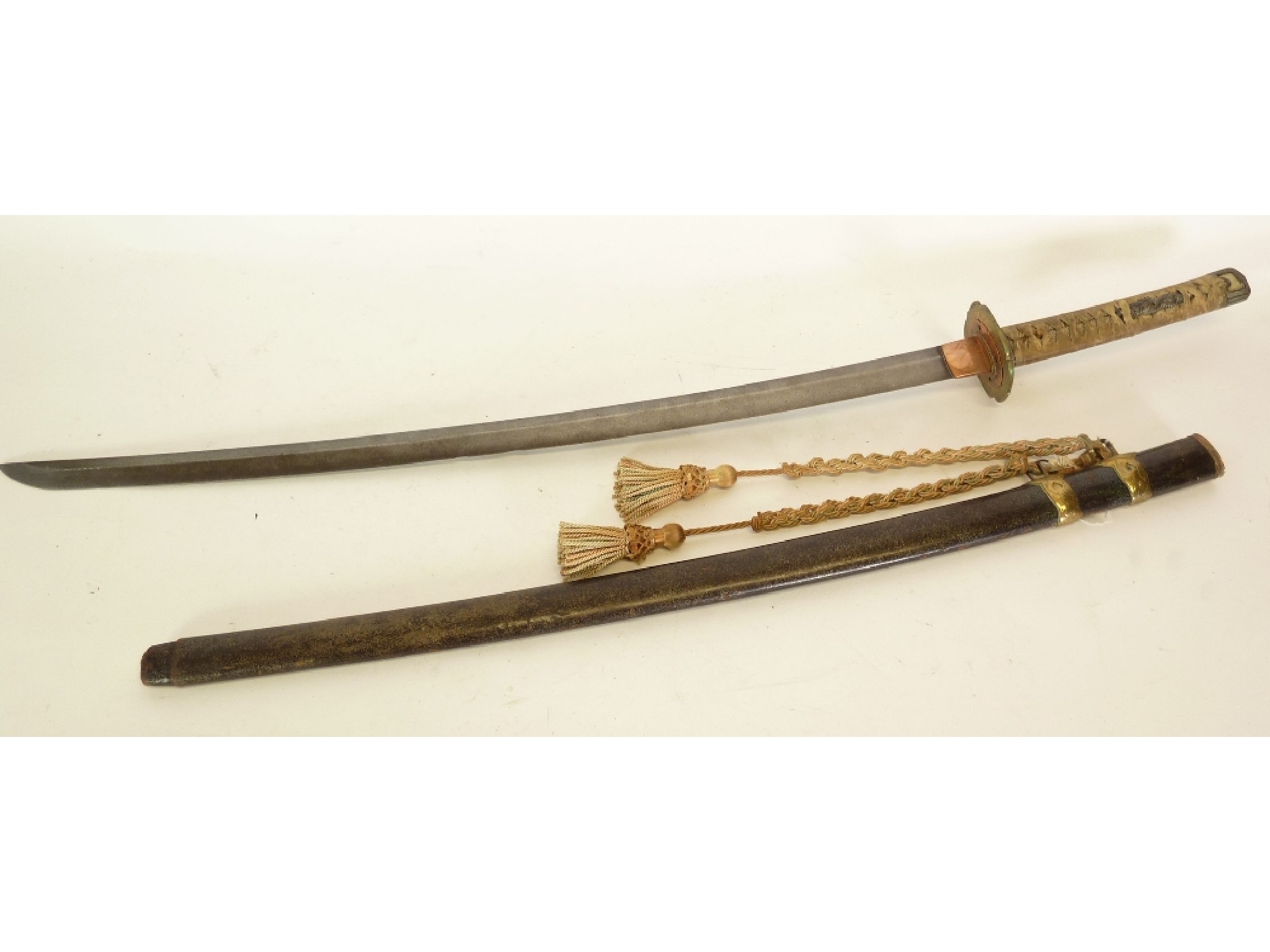 Appraisal: AGED JAPANESE LONG SWORD - DAITO having approx long cutting