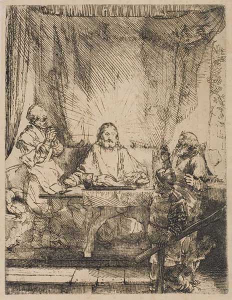 Appraisal: REMBRANDT VAN RIJN Christ at Emmaus The Larger Plate Etching