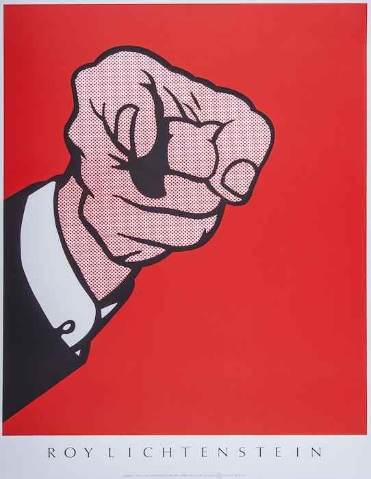 Appraisal: Roy Lichtenstein - after Finger Pointing offset lithograph conceived on